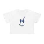 Women's Workout Crop Top - "Logo" (White) | Stylish Hispanic & Latina Gym Apparel