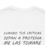 Men's Workout T-Shirt - "Críticas de Proteína" | Bold Hispanic & Latino Gym Apparel
