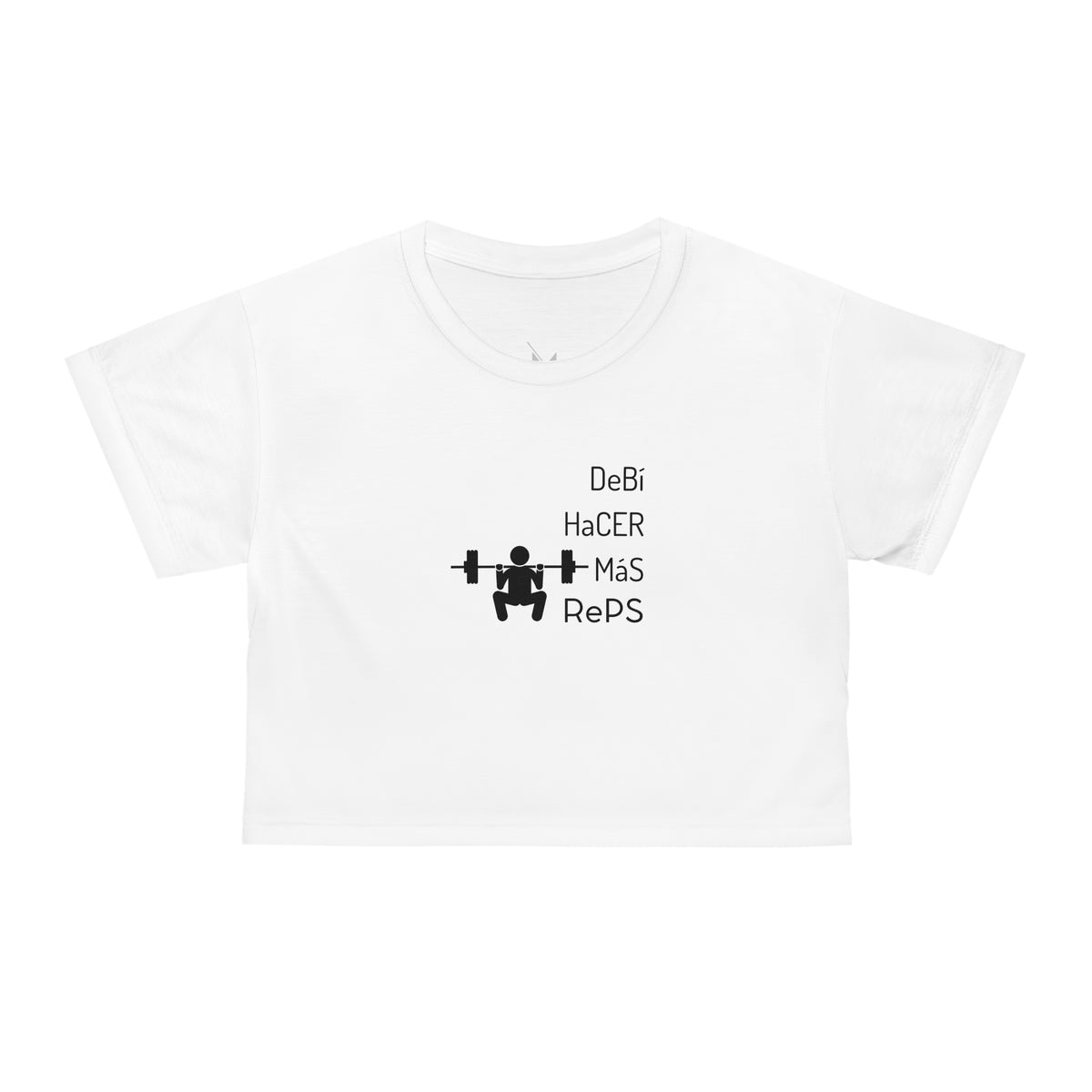 Women's Workout Crop Top - "DeBi HaCER MaS RePS" | Fun Hispanic & Latina Gym Apparel