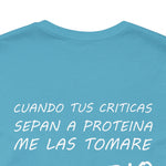 Men's Workout T-Shirt - "Críticas de Proteína" | Bold Hispanic & Latino Gym Apparel