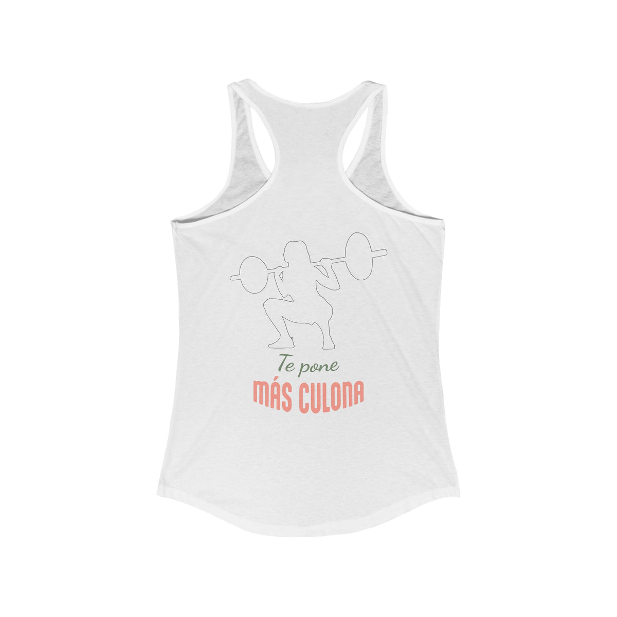 Tank Top de Entrenamiento para Mujer - "Más Culona" (Blanco) | Ropa Deportiva Divertida para Latinas