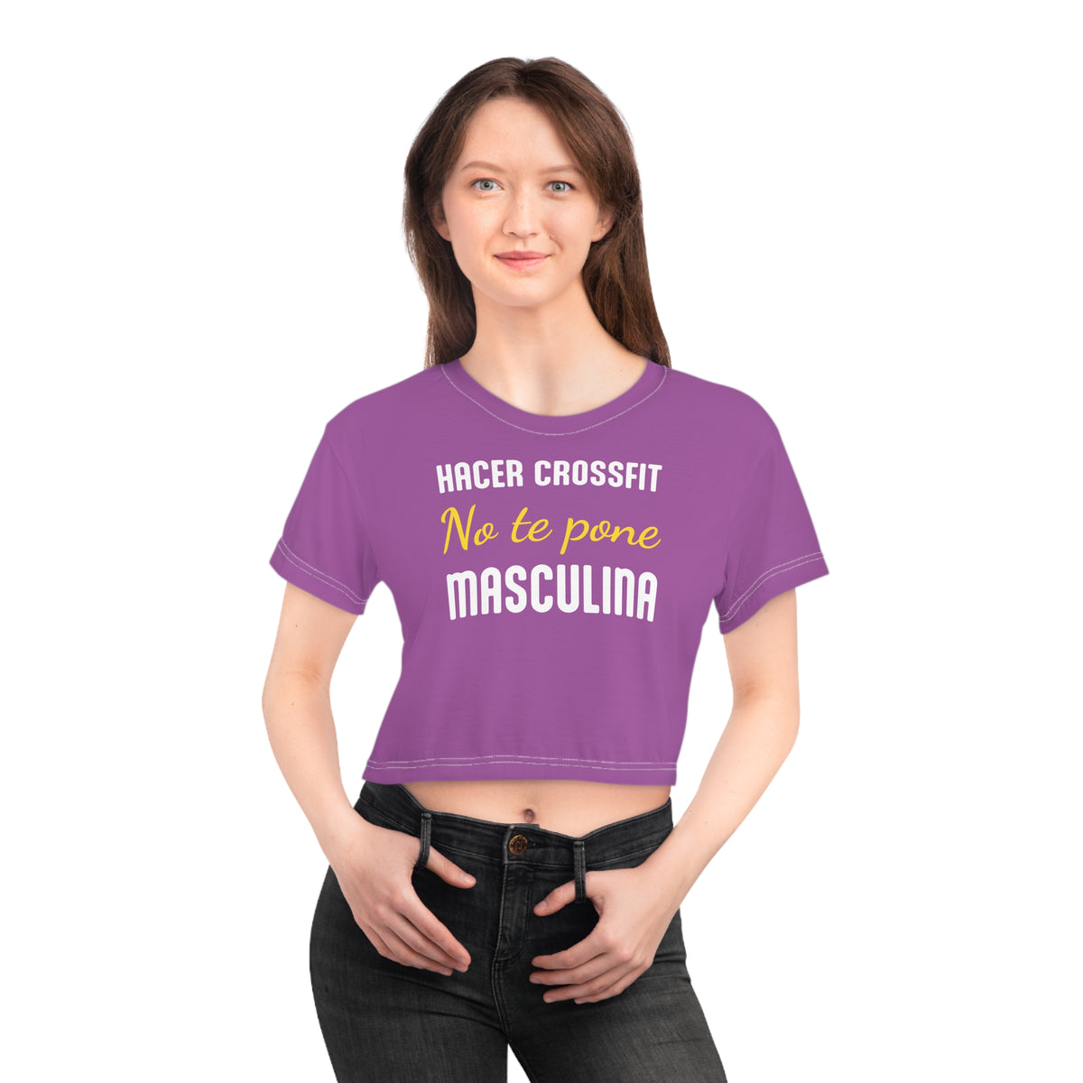 Women's Workout Crop Top - "Más Culona" | Humorous Hispanic & Latina Gym Apparel