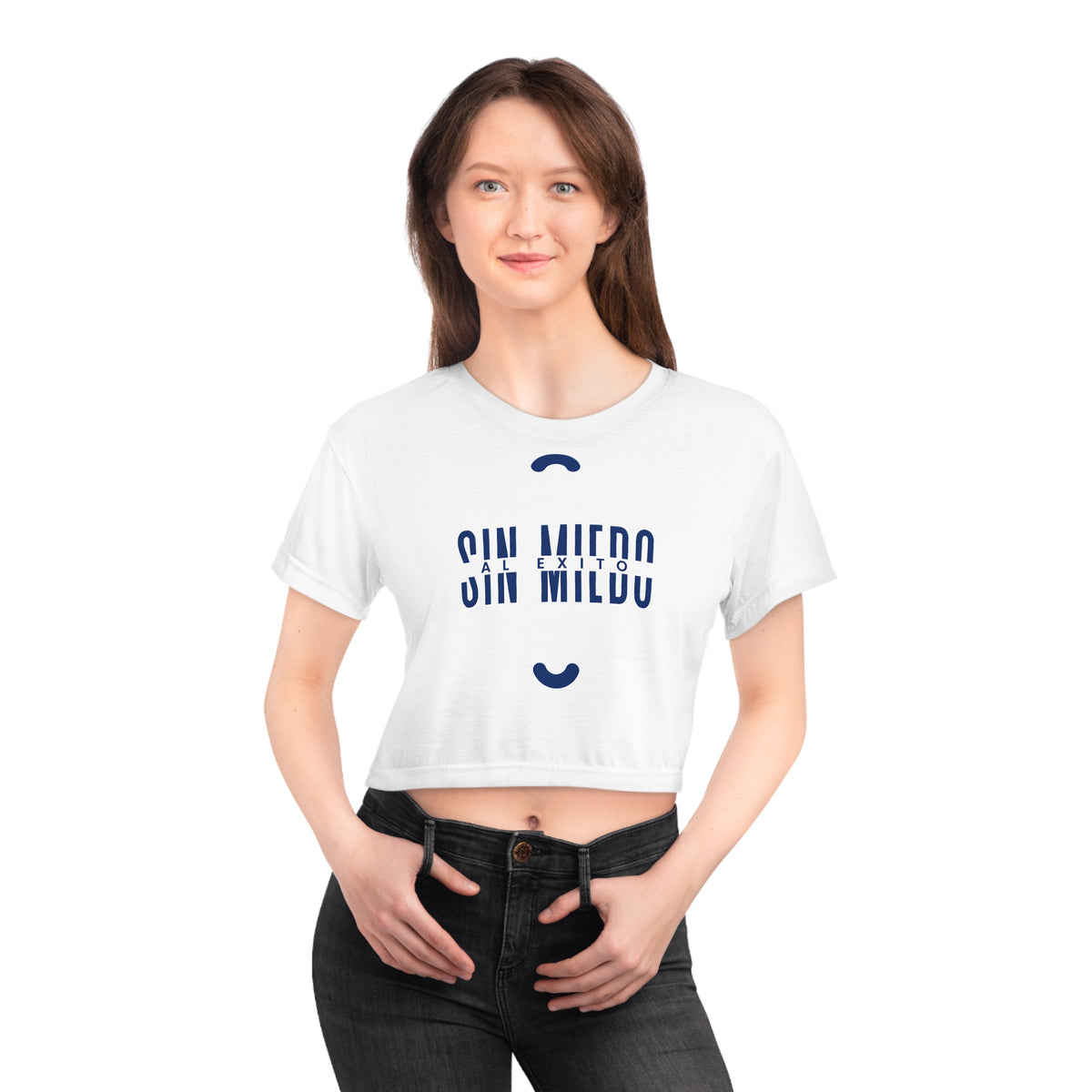 Women's Workout Crop Top - "Sin Miedo Al Éxito" | Bold Hispanic & Latina Gym Apparel