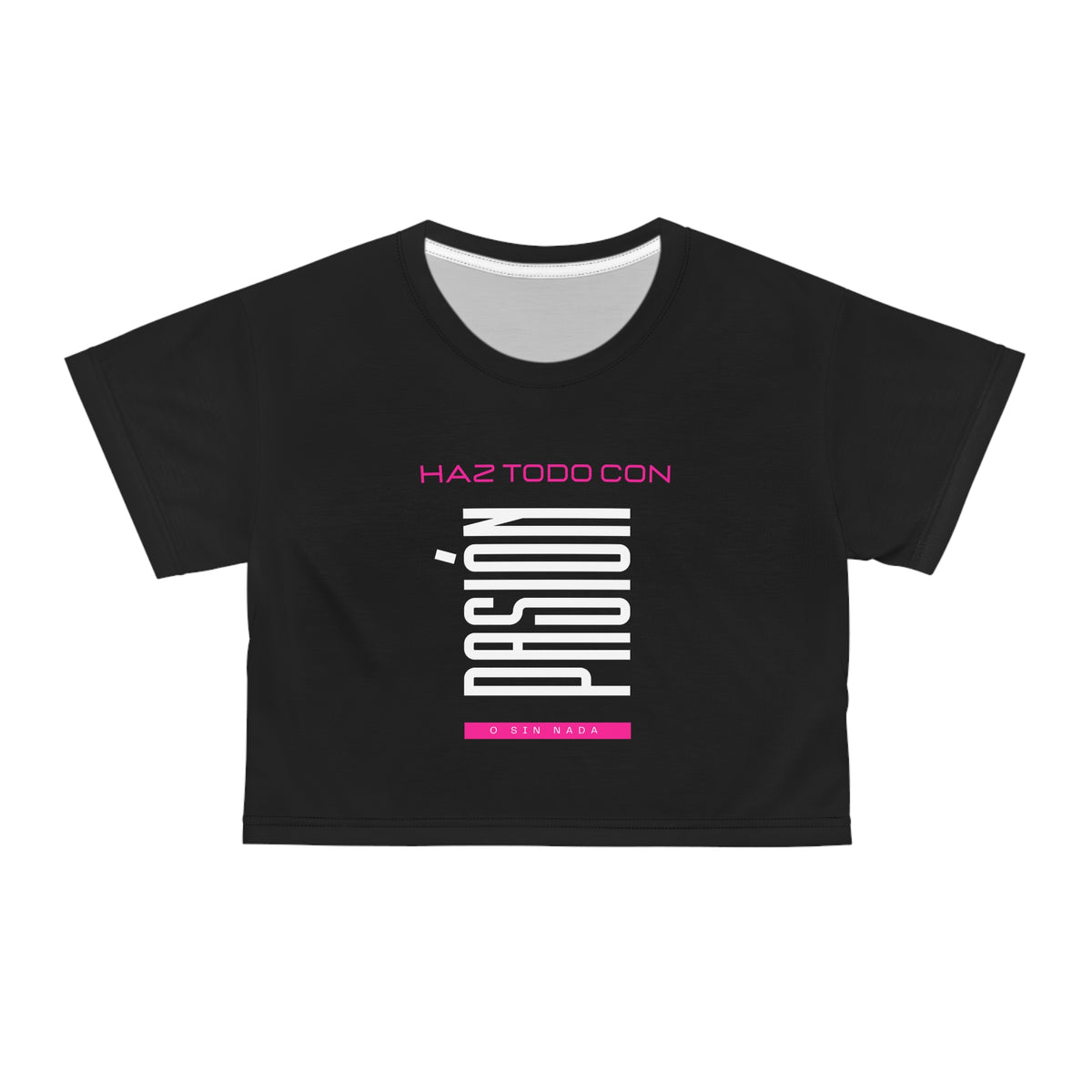 Women's Workout Crop Top - "Todo Con Pasión" | Stylish Hispanic & Latino Gym Apparel